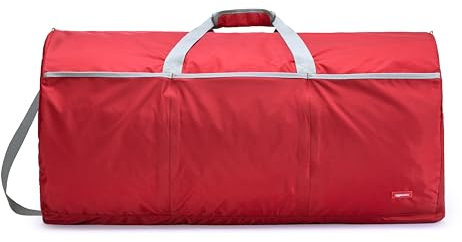 Amazon Basics Borsone da Viaggio Extra Large (98L), Borsa per Attrezzatura Sportiva con Tasche Multiple con Zip, Materiale in Nylon Leggero e Resistente, Capacità di 23kg, Rosso, 82 x 43 x 43 cm