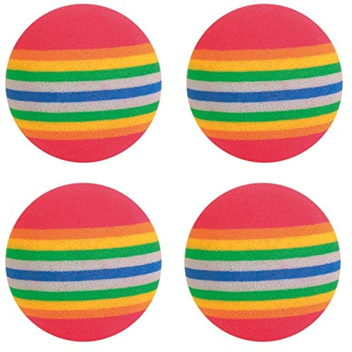 TRIXIE Rainbow-Bälle Set für Katzen - 4 Stück - Schaumstoff - buntes Design - ø 4 cm - 4097