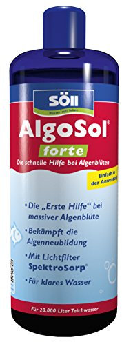 Söll 12274 alghicida, AlgoSol Forte, Contro Le alghe nel laghetto ostinate, Fondi alghe per alghe filamentose, 1 l, Rosso