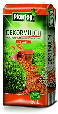 Plantop DEKOR-Mulch 50 l. Holzzschnitzel, Hackschnitzel. Dekomulch in ORANGE