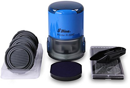 Set timbro rotondo Shiny R-5842 inclusi 328 caratteri e tre diverse superfici di stampa di diametro Ø 42 mm – timbro per logo personalizzabile