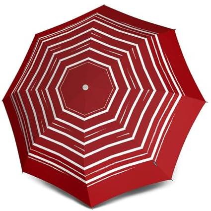 Knirps Regenschirm 930 Stick Long Automatic Stripe Art Red rot