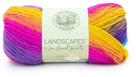 Lion Brand Yarn, Landscapes Multicolor Yarn for Knitting, Crochet, and Crafts, Boardwalk, 1 Pack, Acrylic Fiber for Variegated Blankets, Self-Striping Shawls, and Gradient Sweaters