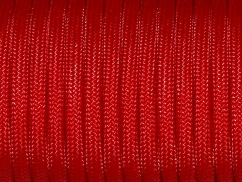 FeeJoo Paracord Fallschirmschnur mit 7 Strängen, 250 kg, mil-Spec Typ III-30,5 m, Rot (Nr. 21)