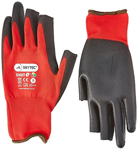 Skytec Digit 1 Large Work Safety Glove - Red/Black (1 Pair)