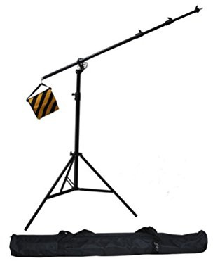Bresser Pied de Grue Aluminium 500cm avec Flèche, Adaptateur Spigot, Contrepoids, Sac de Transport, Revêtement Noir