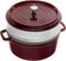 STAUB Cacerola/Cocotte con Vaporera de Hierro Fundido, Diámetro de 26 cm, 5,2 L, Esmaltado Interior Negro, Granadina
