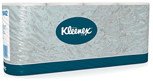 Kleenex Toilet Tissue Rollen - Standard/Weiß / 8 Beutel x 8 Kleinrollen x 350 Blätter, 1er Pack (1 x 8 Stück)