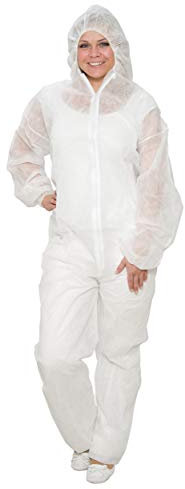 10 x monouso taglia L - tuta protettiva in PP bianco - marca BICAP - Pittore tuta monouso - Overall - BICAP