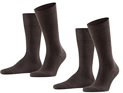 FALKE Herren Socken Swing Multipack M So Baumwolle einfarbig 2 Paar, Braun Brown 5930, 43-46