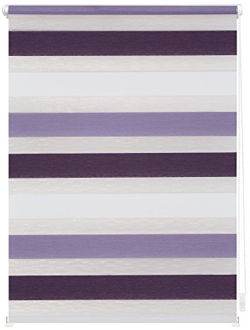 Lichtblick Doppelrollo Blickdicht ohne Bohren Violett - Lila - Weiß 60 cm x 150 cm (B x L)