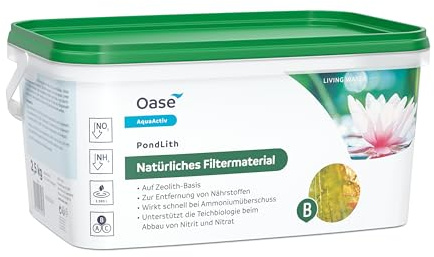 Oase 43147 AquaActiv PondLith, 2,5 kg - Zeolith Filtermaterial, Filtermedium mit 5-10 mm Körnung, Entfernung von Stickstoffverbindungen aus Gartenteichen