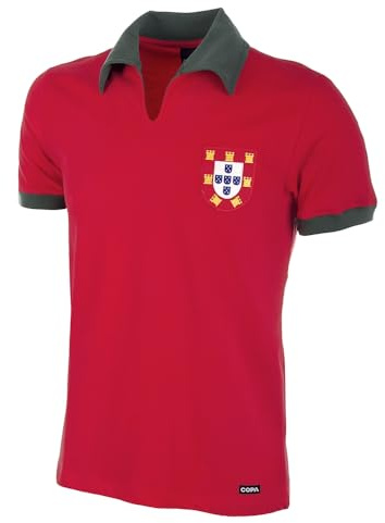 COPA - Retro Fußballtrikot Herren - Portugal 1972 - Rot - 100% Baumwolle