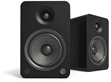 Kanto YU6MB Powered Bookshelf Speakers with Bluetooth and Phono Preamp | 5.25 Kevlar Driver | 200W Peak Power | Pair | Matte Black