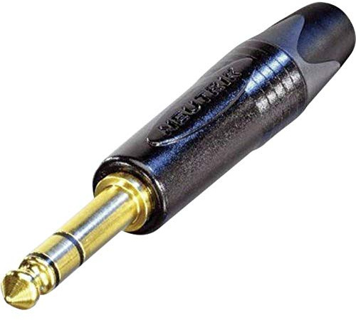Neutrik NP3X-B Klinkenstecker, vergoldete Kontakte, schwarzes Gehäuse, 3 polig, 6.35 mm