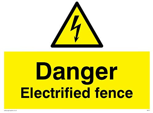 Viking Signs WE77-A3L-3D Panneau Danger Electrified Clôture 3 mm Double face PVC rigide 300 mm H x 400 mm L
