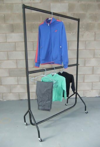 The Shopfitting Shop 6ft Long x 7ft High Double Hanging Metal Clothes Rail Wardrobe SUPER HEAVY DUTY