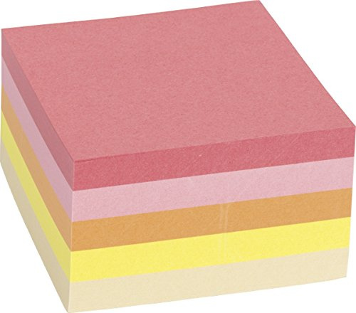 König & Ebhardt 8655623 Zettelwürfel / Zettelklotz Sun (7,5 x 7,5 x 4,5 cm, 450 Blatt farbig)