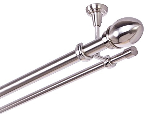 ASTA PER TENDA 25/16 mm 2 di Corsa Fissaggio a Soffitto Acciaio Inossidabile Effetto Metallo, 200