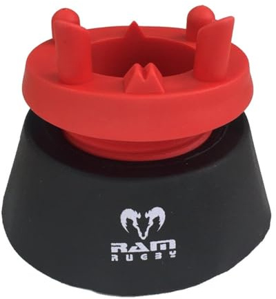 Ram Rugby Adjustable Kicking Tee - Screw Adjustment - Available in Black & Red - 9cm – 12 cm Tee High - For Rugby players to perfect their kicking accuracy and technique. Rugby Training or Match day