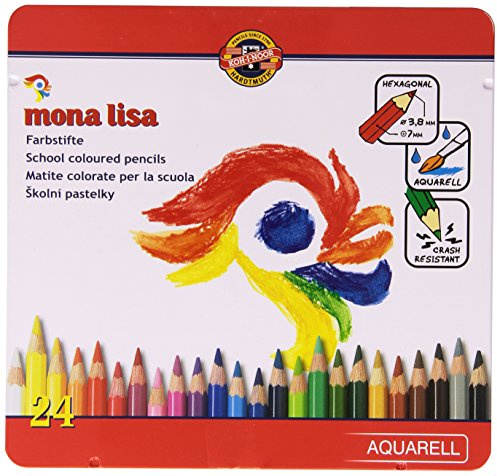 Koh-I-NOOR 3714 Mona Lisa Aquarell Buntstifte – Farbe sortiert (24 Stück)
