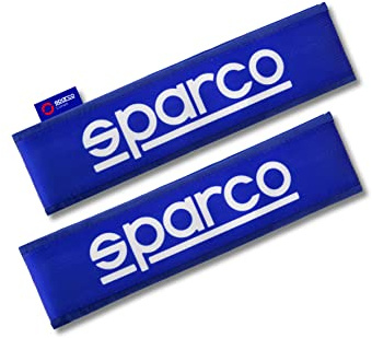 Sparco Juego de 2 Almohadillas de Cinturón SPC Poliéster Azul Universales