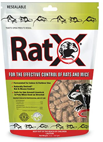 EcoClear Products 620100 RatX All-Natural Non-Toxic Humane Rat and Mouse Killer Pellets, 8 oz. Bag
