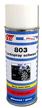 STC Lackspray schwarz glänzend 400 ml Sprühlack Farbspray Acryllack Spray