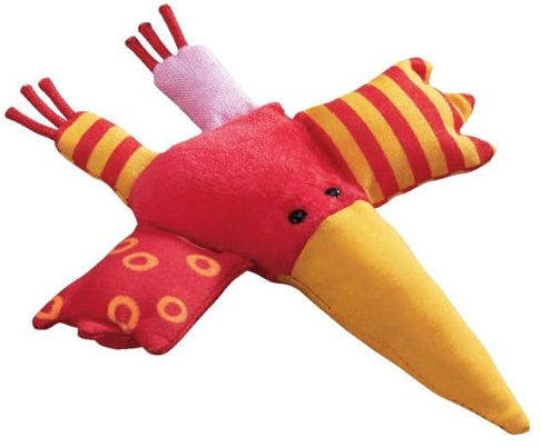 HABA 1103 Mobile Zwitscherlinge, Baby-Mobile zum Aufhängen mit 5 abnehmbaren Vögeln aus Stoff und gelber Sonne, Baby-Spielzeug ab 6 Monaten