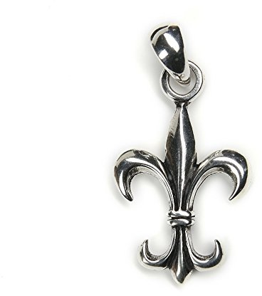 Drachensilber Schmuck Anhänger Lilie 925 Silber Fleur de Lys Mittelalter Silberschmuck Gothic Kettenanhänger