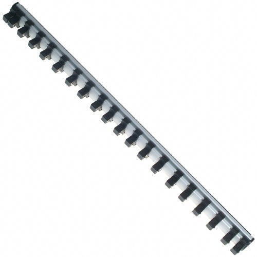 450 mm Magnetische Aufsteckschiene/Klemmleiste/Aufsteckleiste/Klemmleiste/Nusshalter/Ordnungssystem mit 20 verschiebbare Clips für 3/8 Einsätze