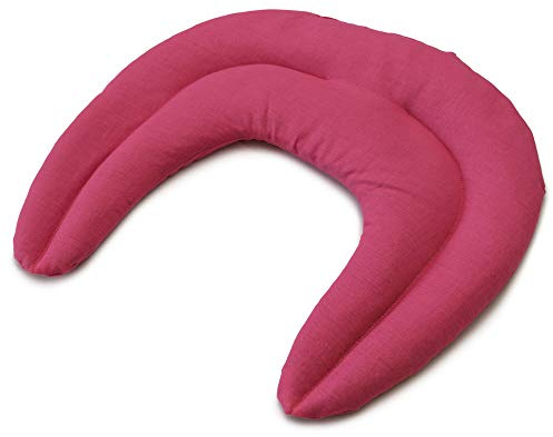 Cuscino cervicale: Cuscinetto termico ricurvo e diviso en 2 compartimenti - fucsia - Noccioli di ciliegia - Cuscino per il collo per terapia calda e fredda