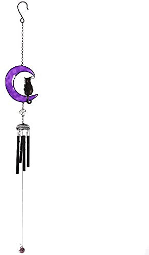 Enchanting Black Cat Windchime - 70cm (1 Pc.) - Stunning & Unique Design, Rust-resistant Metal - Ideal Home Accent