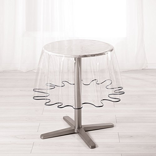 douceur d'Intérieur 180 cm, Uni, Kristall 15/100e Garten Biais Tischdecke rund, anthrazit