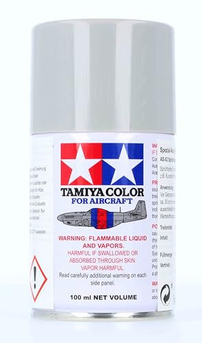Tamiya 86502 AS-2 Hellgrau matt (IJN) 100ml - Sprühfarbe für Plastikmodellbau, speziell für Flugzeugmodelle, Modellbau und Bastelzubehör