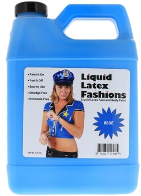 Blue 32 Oz - Liquid Latex Body Paint, Ammonia Free No Odor, Easy On and Off, Cosplay Makeup, Creates Professional Monster, Zombie Arts