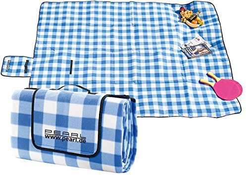 PEARL Picknickdecke: Fleece-Picknick-Decke mit wasserabweisender Unterseite, 200 x 175 cm (Picknickdecke isoliert, Fleece, gepolstert wasserdicht)