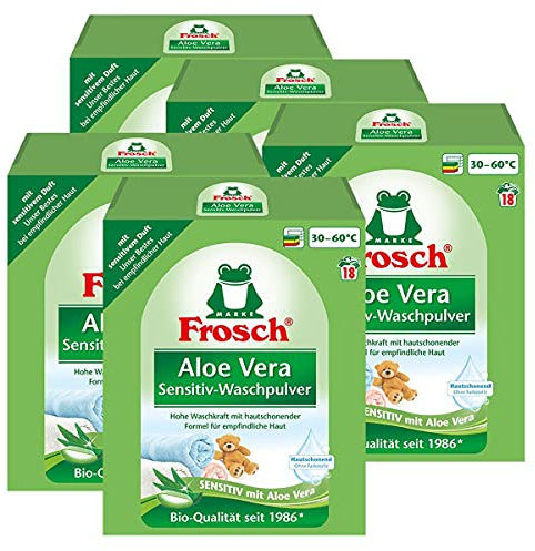 Frosch Aloe Vera Waschpulver Color, 5er Pack (5 x 18 Waschladungen)