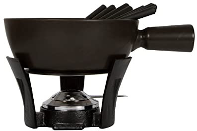 BOSKA 853541 Nero-Juego de Fondue para Queso (tamaño XL), Cerámica, Marrón Plata Negro