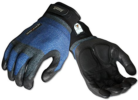 Ansell ActivArmr 97-005 Gants pour usages multiples et protection mécanique, Bleu, Taille 9 (1 Paire)
