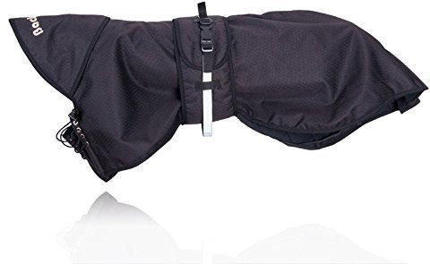 brustgeschirr.com Hunderegenmantel gefüttert von Back on Track schwarz 91 cm