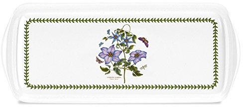 Portmeirion x Botanic Garden Sandwich Tray - Clematis Floral Design, Suitable for Serving Drinks, Snacks or Everyday Use