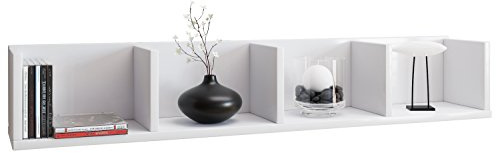 VCM Wandregal 97x17x15 cm 4 Fächer Wohnzimmer Wandmontage Aufbewahrung | Wandmontage für Wohnzimmer, Flur oder Büro - Für CDs, DVDs, Bücher und Deko - Platzsparend - Holzwerkstoff