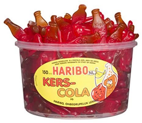 Haribo Kirsch-Cola 150 Stück in Runddose 1350g