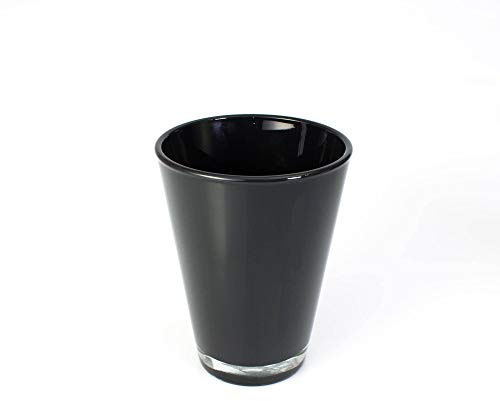 INNA-Glas Konische Glasvase Anna, schwarz, 15cm, Ø 11cm | Blumenvase - Tischvase