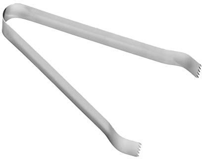 Rink Drink Stainless Steel Ice Tongs - 16cm - Silver - Pack of 6 | 16cm Length, Serrated Gripping Teeth, Spring-Action Design, Rust Resistant, Dishwasher Safe, Reusable
