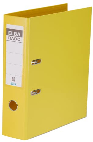 Elba Ordner A4, rado plast, 8cm breit, Kunststoff, gelb, 1 Stück