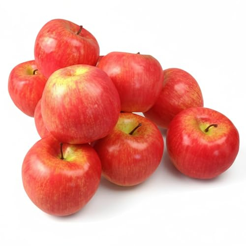 GMMH Künstlicher Deko Apfel, 10 Stück (Rot, 90-120 g/St) Lebensechtes Plastikobst, Äpfel Plastikfrucht, Kunstobst, Frucht, Dekoration, Schaufenster, Haushalt, Küche, Party, Hotel