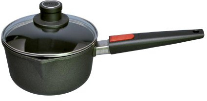 Woll Nowo Titanium Topf mit Glasdeckel in Box, Ø 18 cm, 10 cm hoch, 2.0 Liter, mit 2 Seitengriffen - Geeignet für Ceran, Gas, Elektro, Halogen - nicht induktionsgeeignet, Antihaft-Versiegelung