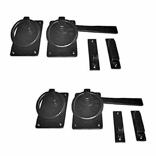 Renovators Supply Manufacturing Door Lock Latch 6.5 in. Black Wrought Iron Gate Latch Garage Barn Door Lock with Mounting Hardware Pack of 2